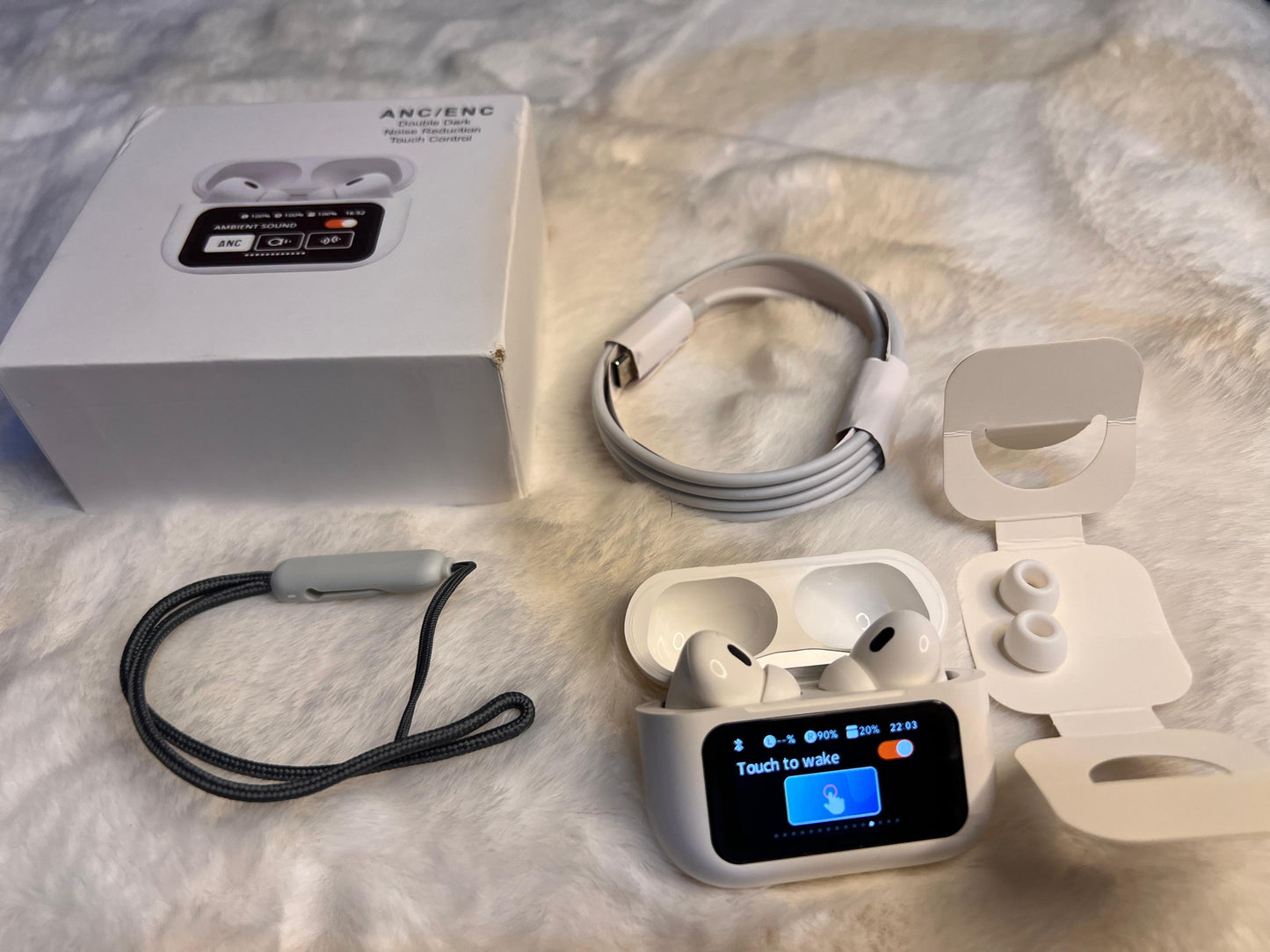 A9 Pro Wireless Earbuds – ANC/ENC Noise Reduction, Touch Control & HD Sound